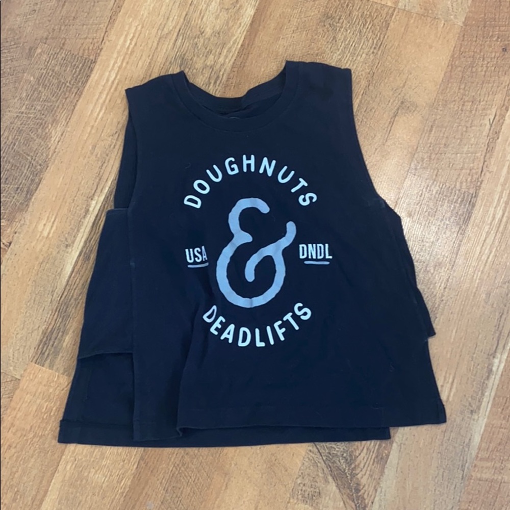 Doughnuts and deadlifts crop top